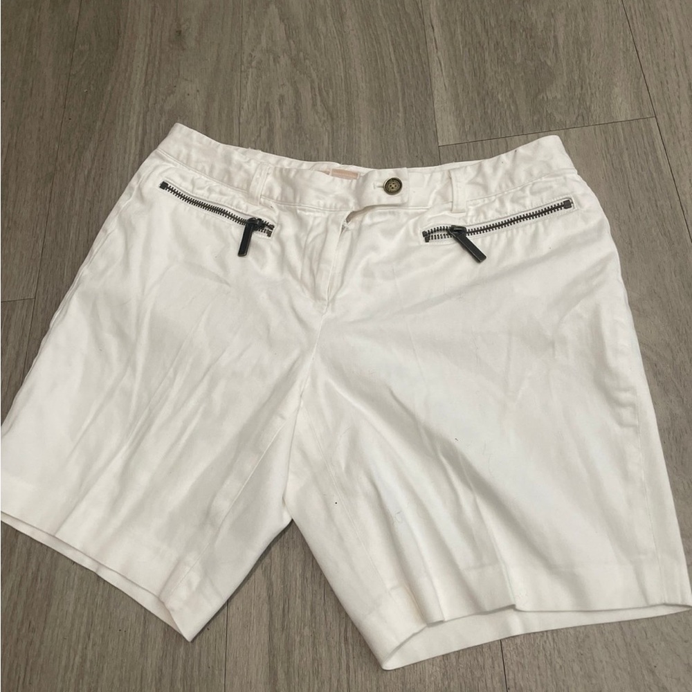 Michael Kors White Flat Front Shorts